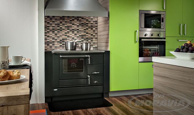 Sporák na pevná paliva 9100 antracit levý chrom 