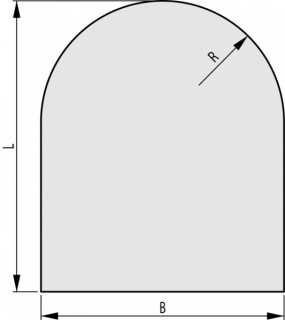 Sklo pod kamna forma C